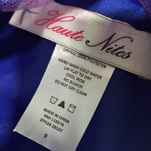Lace Bodice Sequin Embellished Tulle Party Dress in Blue/Purple - Picture 2 of 13